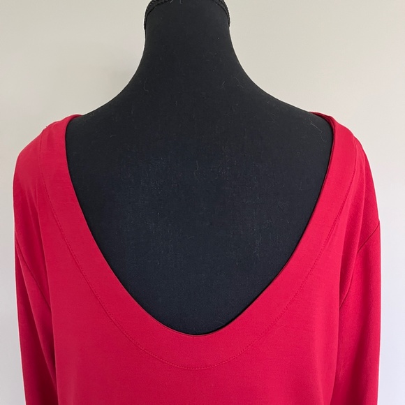 DKNY Scooped Neck Red Top - Size L - Picture 6 of 10